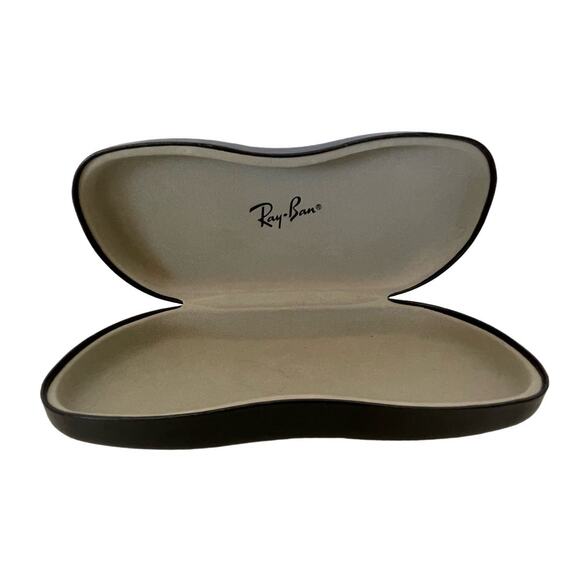 Ray Ban Leather Hard Shell Sunglasses Case Black Eyeglasses Storage Case - Picture 2 of 3